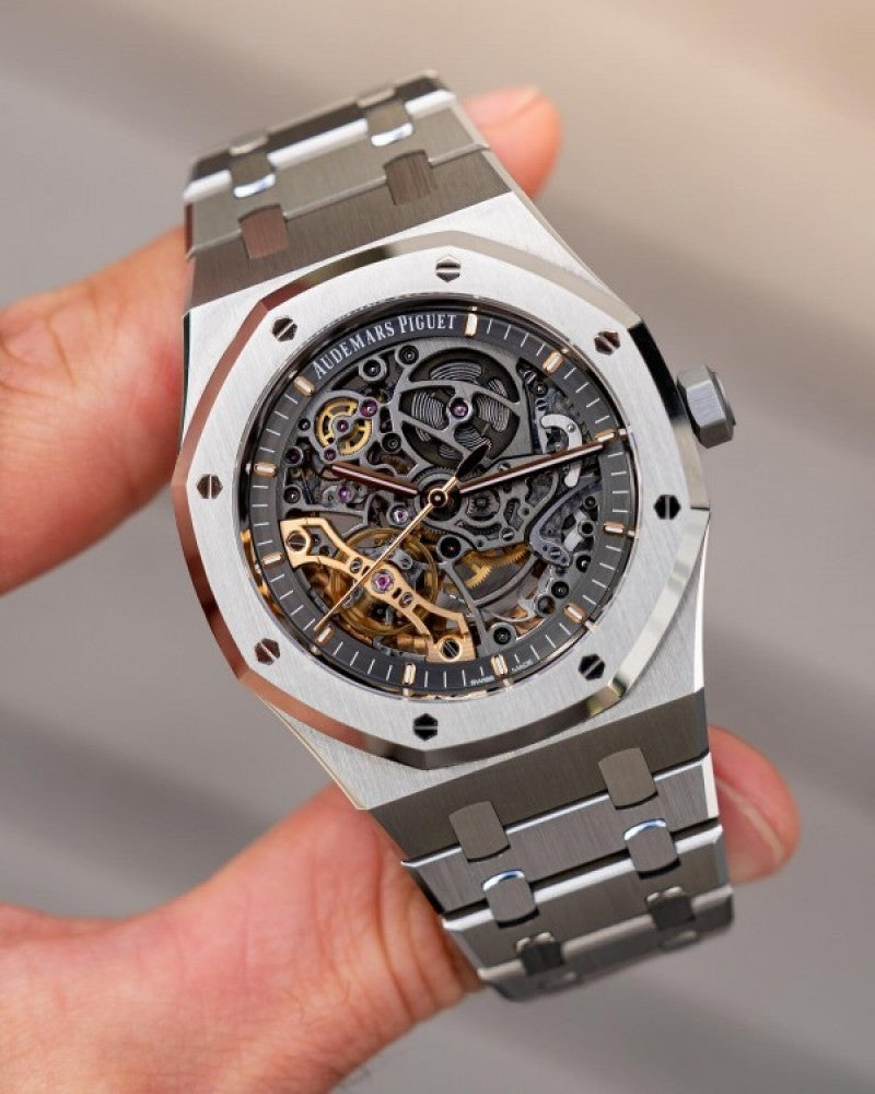 Audemars Pigue t Royal Oak Skeleton Silver Black Premium