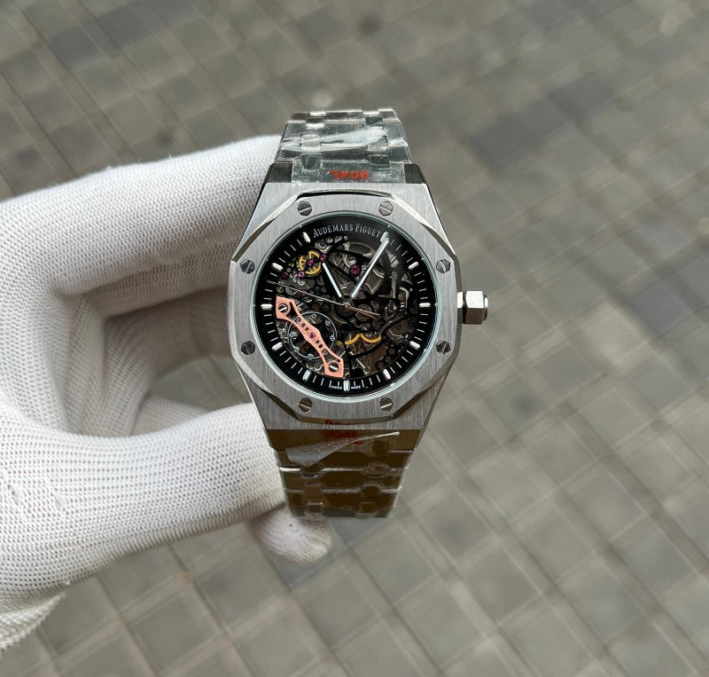 Audemars Pigue t Royal Oak Skeleton Silver Black Premium