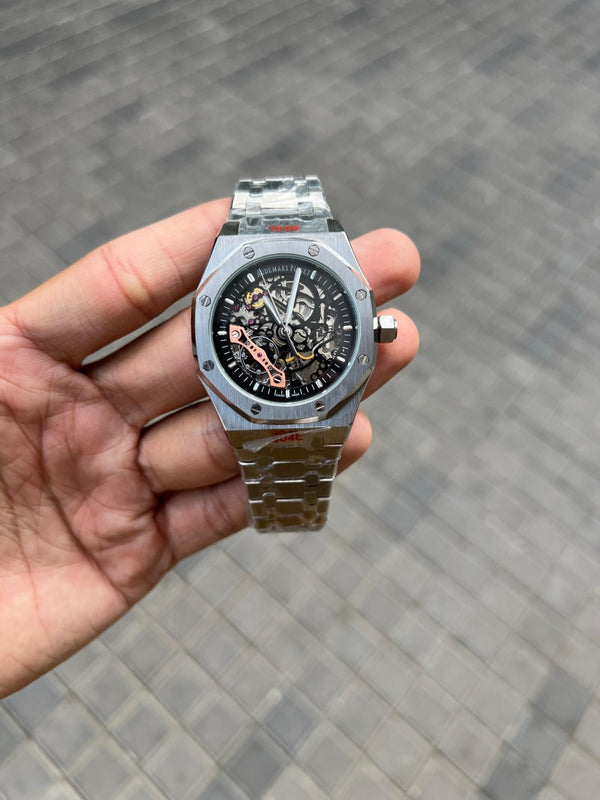 Audemars Pigue t Royal Oak Skeleton Silver Black Premium