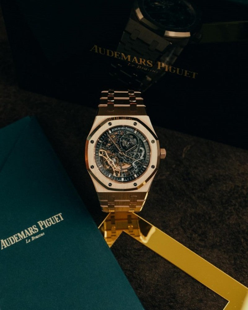 Audemars Pigue t Royal Oak Skeleton Rose Gold Black Premium