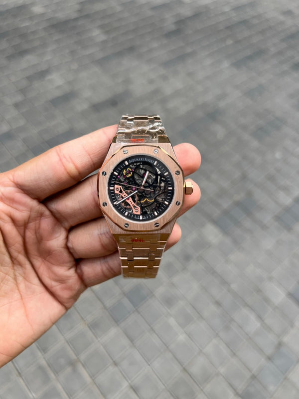 Audemars Pigue t Royal Oak Skeleton Rose Gold Black Premium
