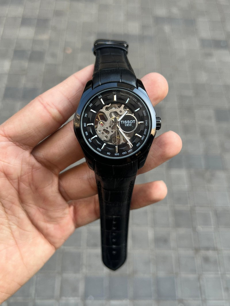 Tisso t 1853 Skeleton Automatic Full Black leather Main image