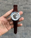 Tisso t 1853 Skeleton Automatic Silver Brown leather