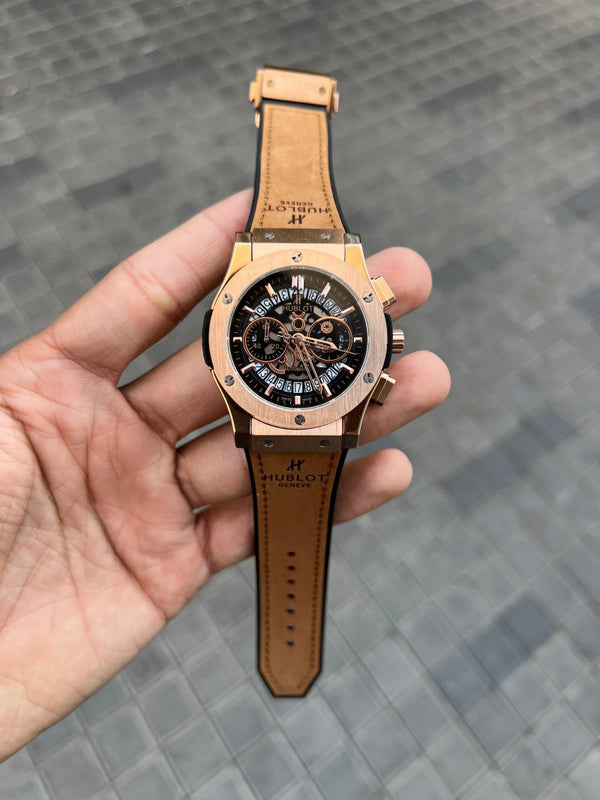 Hublo t Big Bang Calendar Tan RoseGold