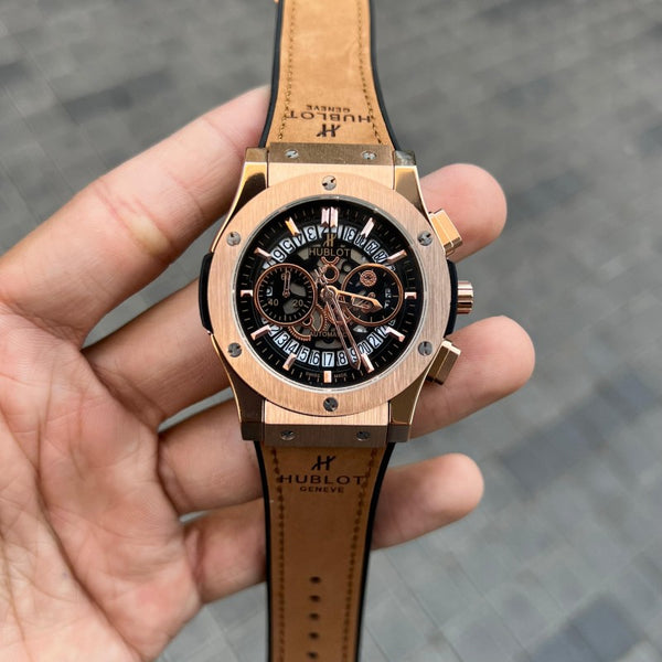 Hublo t Big Bang Calendar Tan RoseGold