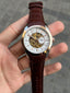 Tisso t 1853 Skeleton Automatic Two Tone Brown leather