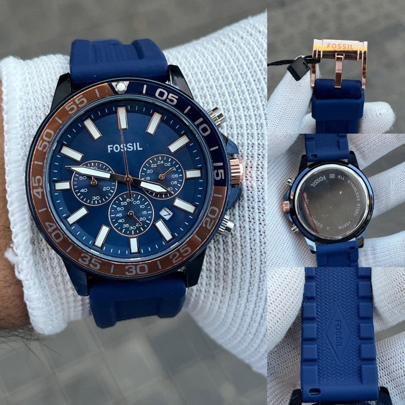 Fossi l Bannon Multifunction Blue Silicon