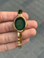 Calvin Klei n Oval Twisted Bezel Women Gold Green