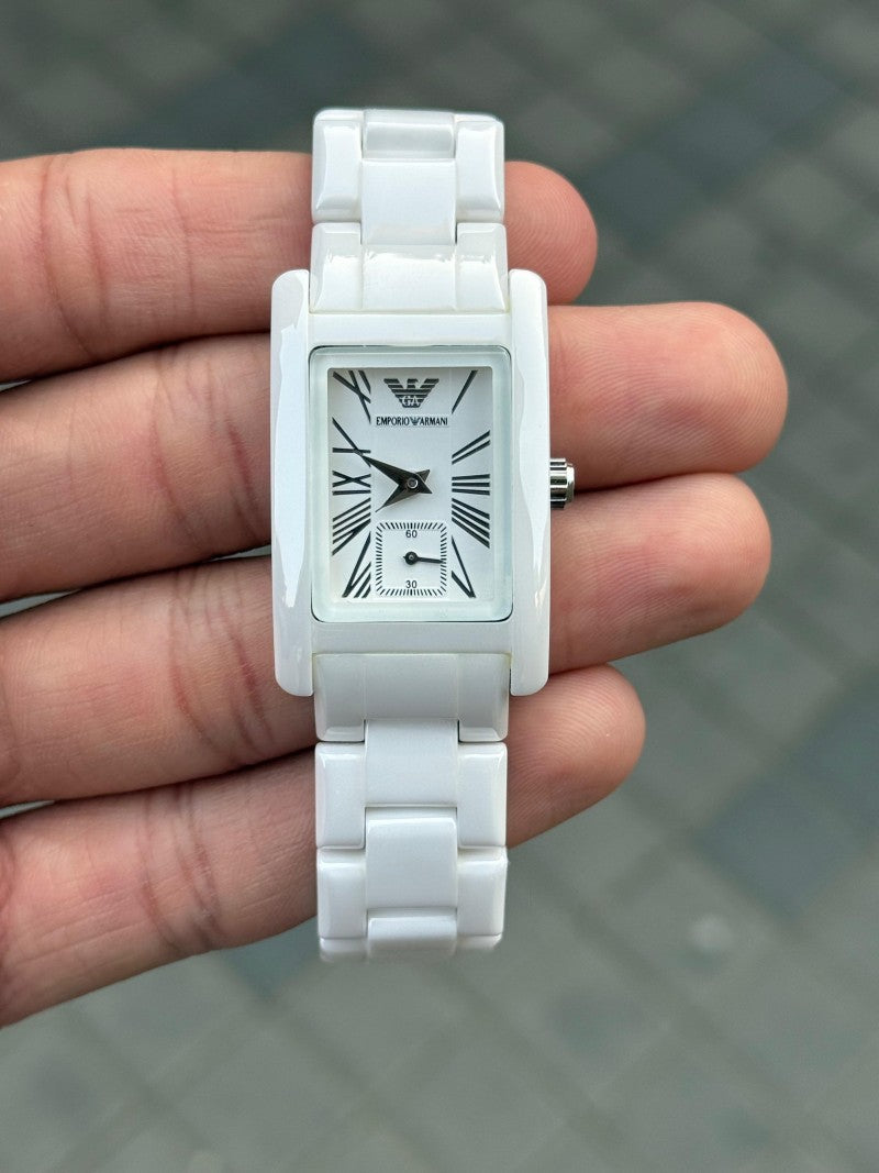Emporio Arman i Ceramica Square White Silver