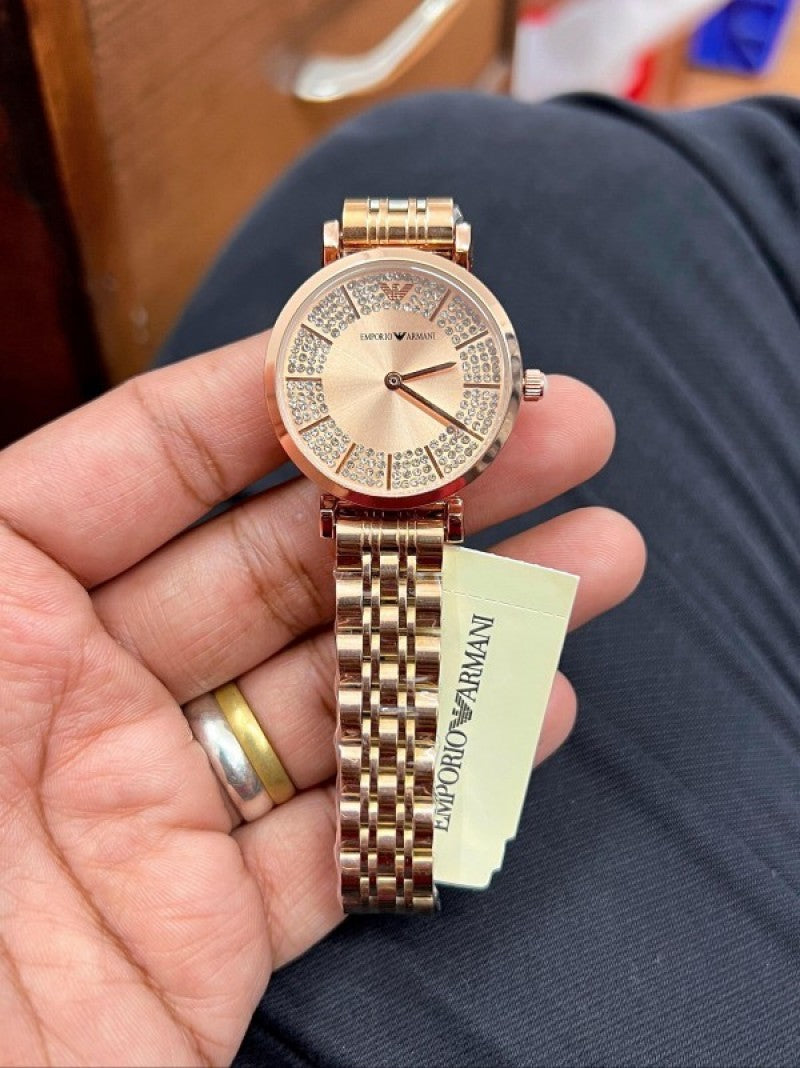 Emporio Arman i Women Full Rose Gold Round Diamond