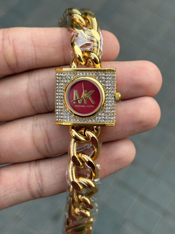 Michael kor s Chain Lock Women s Gold Red