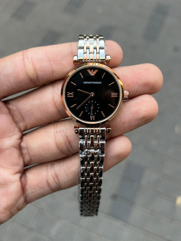 Emporio Arman i Women s Two Tone Black Dial