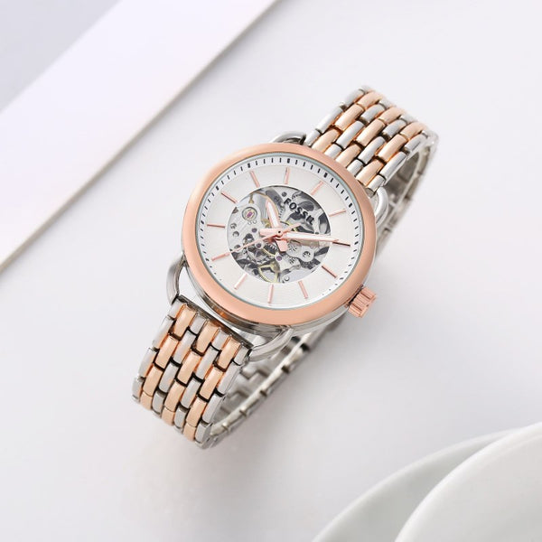 Fossi l Women s Automatic Two Tone White Dial