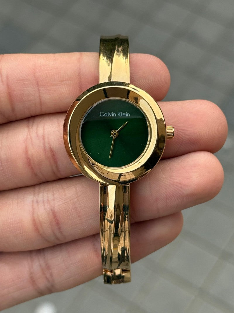 Calvin Klei n Twisted Bezel Women Gold Green Main image