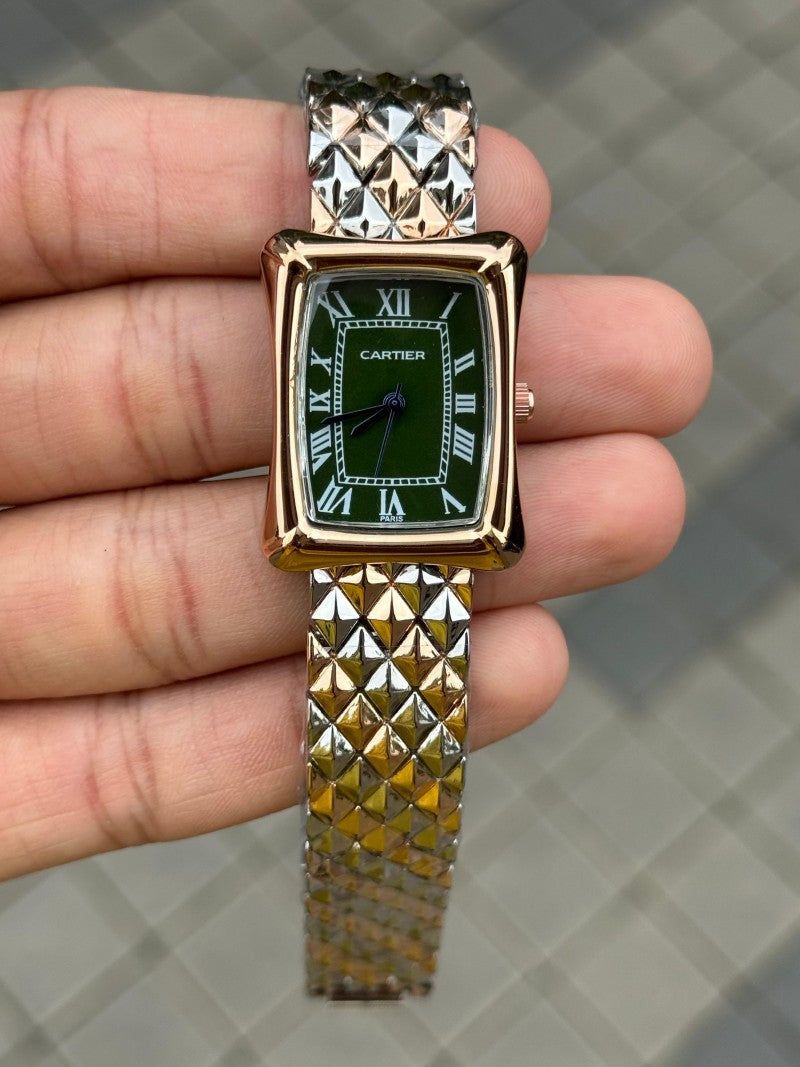 Cartie r Square Women s Two Tone Green Dial Main image