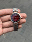 Emporio Arman i Women Two Tone Red Dial Roman