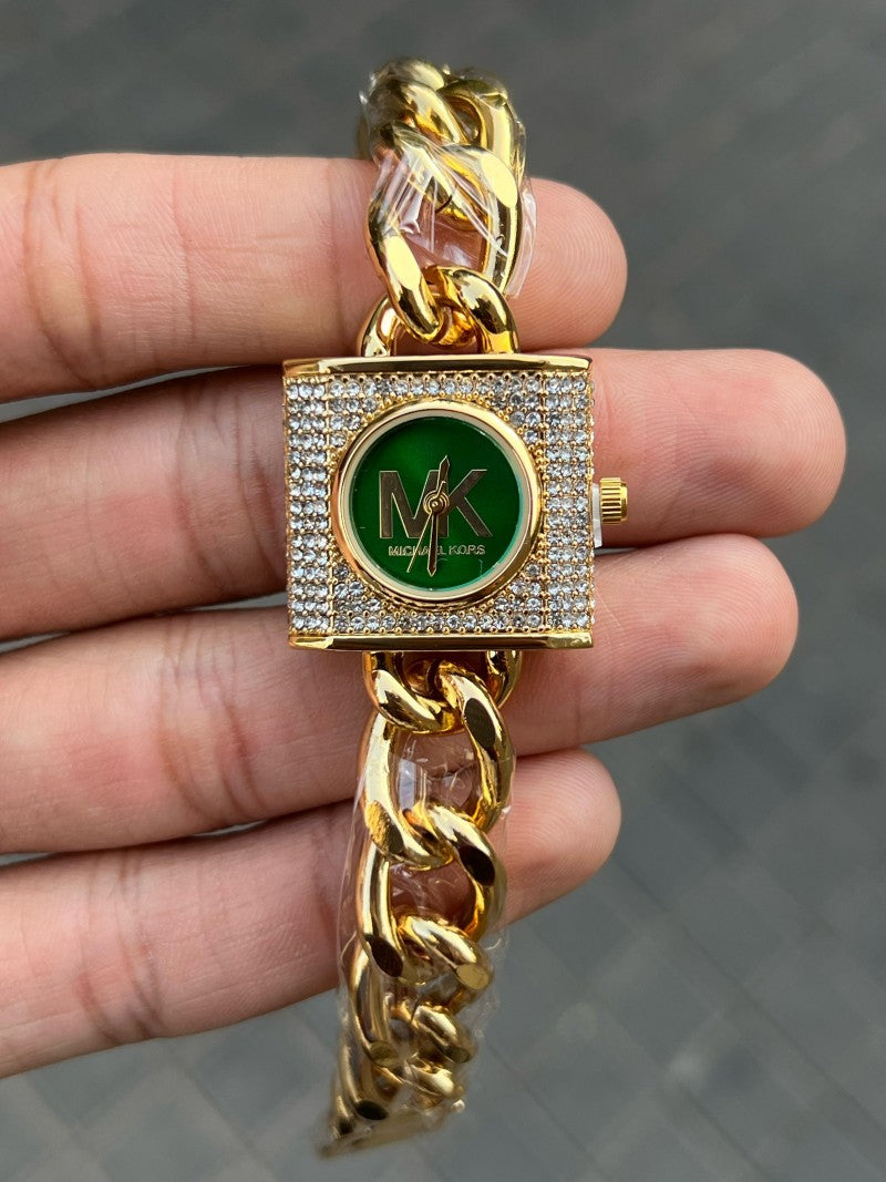 Michael Kor s Chain lock Gold Green