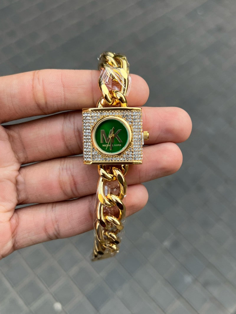 Michael Kor s Chain lock Gold Green