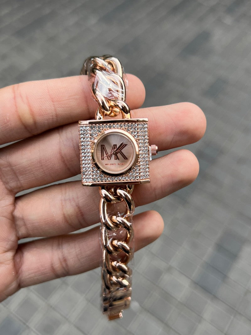 Michael kor s chain lock full Rose gold