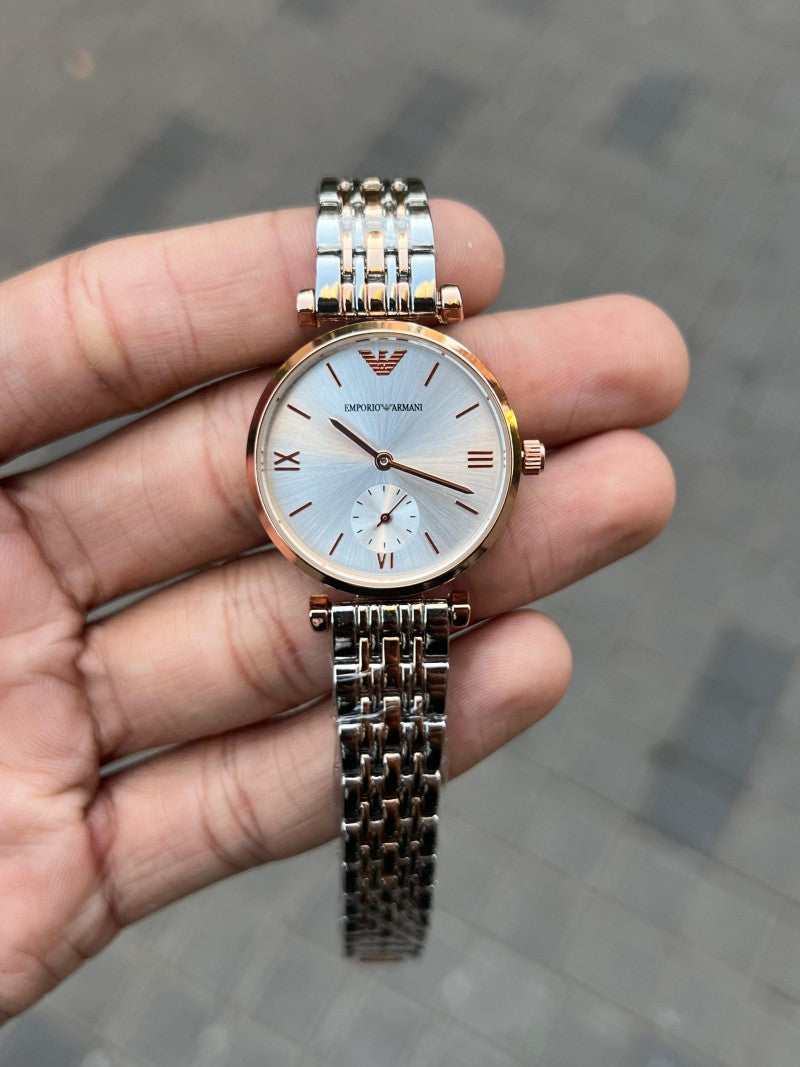 Emporio Arman i Women s Two Tone White Dial