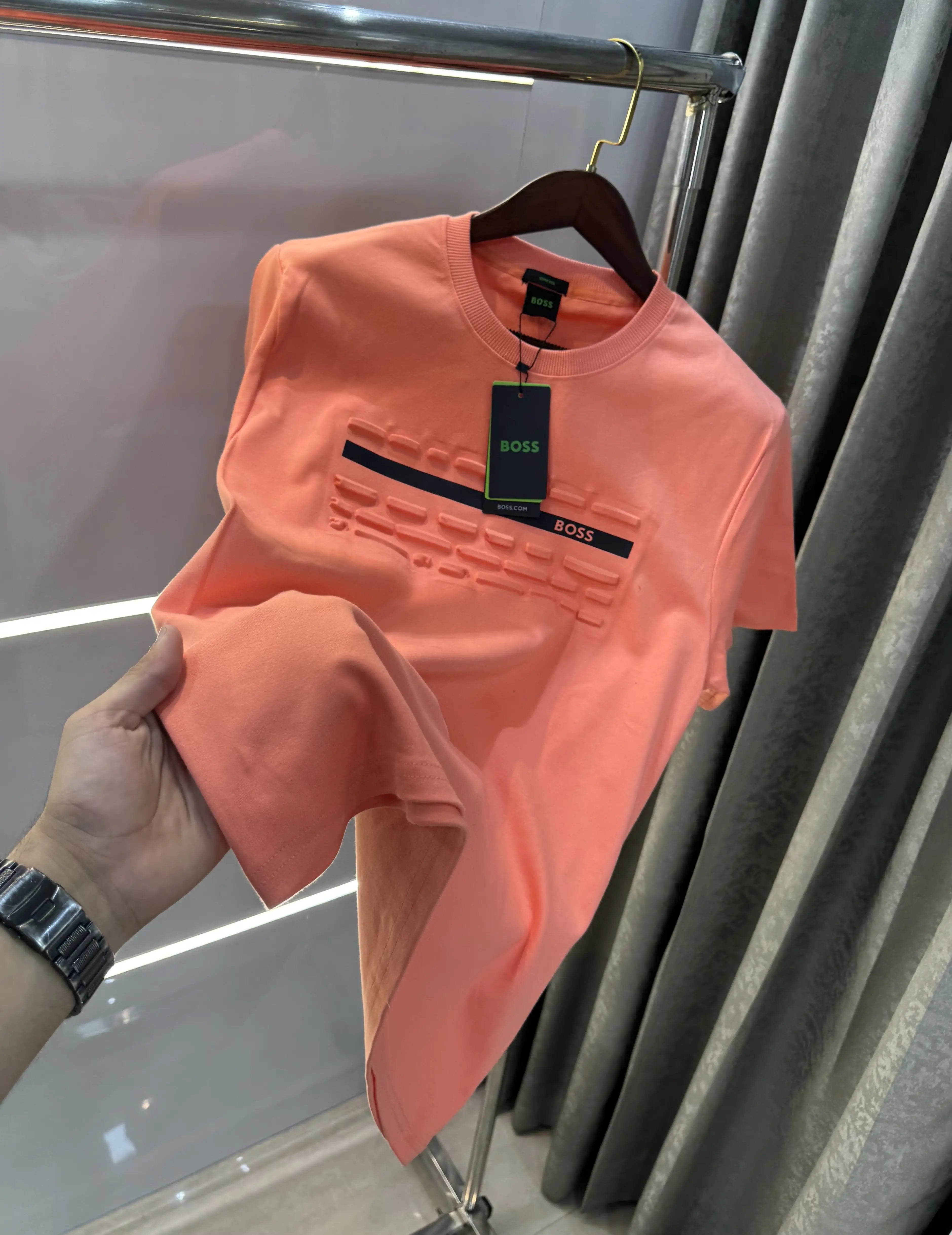 Hugo Boss Peach Logo Print Premium Oversized T-shirt Main image