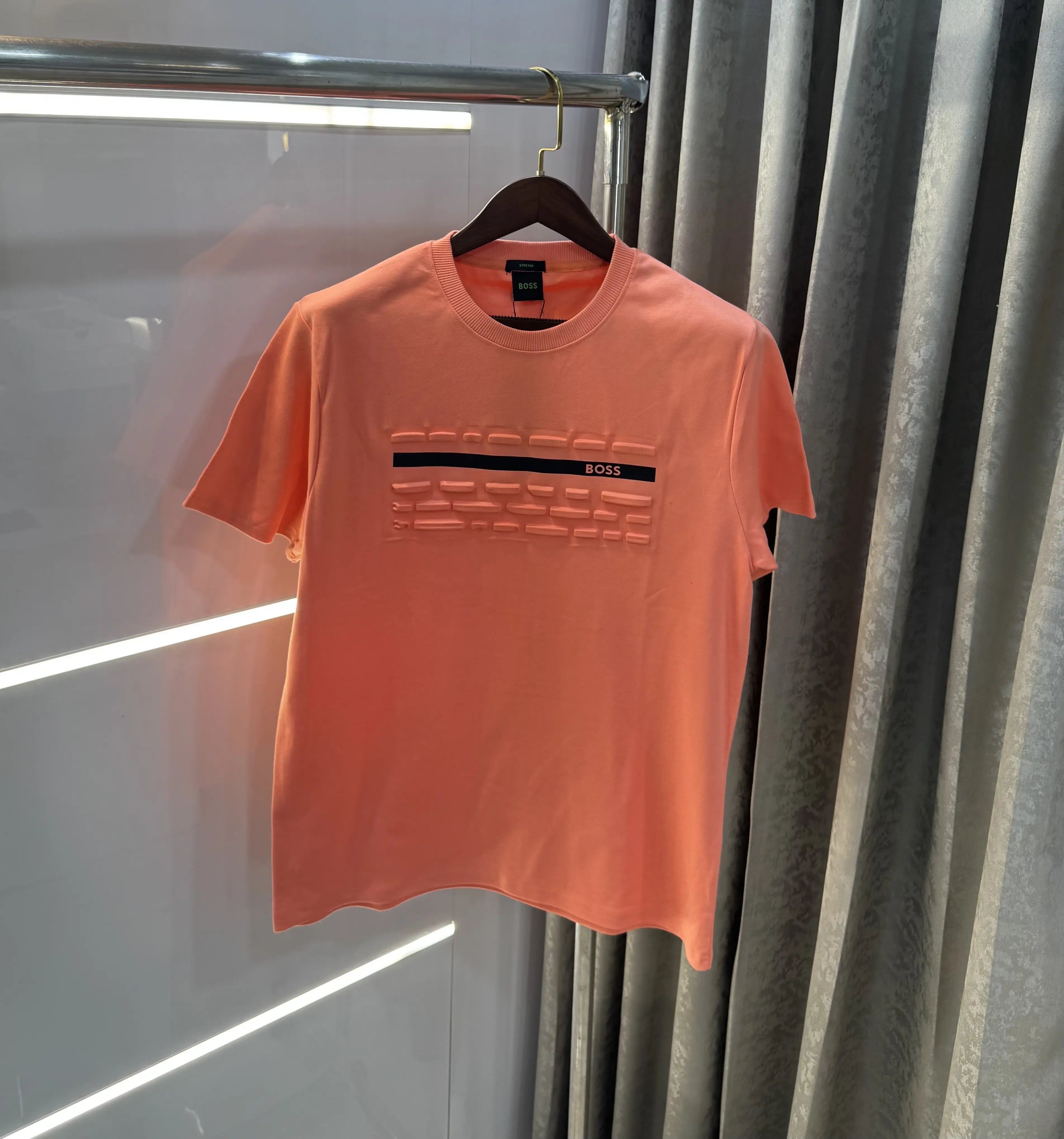 Hugo Boss Peach Logo Print Premium Oversized T-shirt Secondary image
