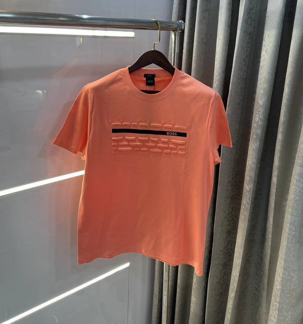 Hugo Boss Peach Logo Print Premium Oversized T-shirt