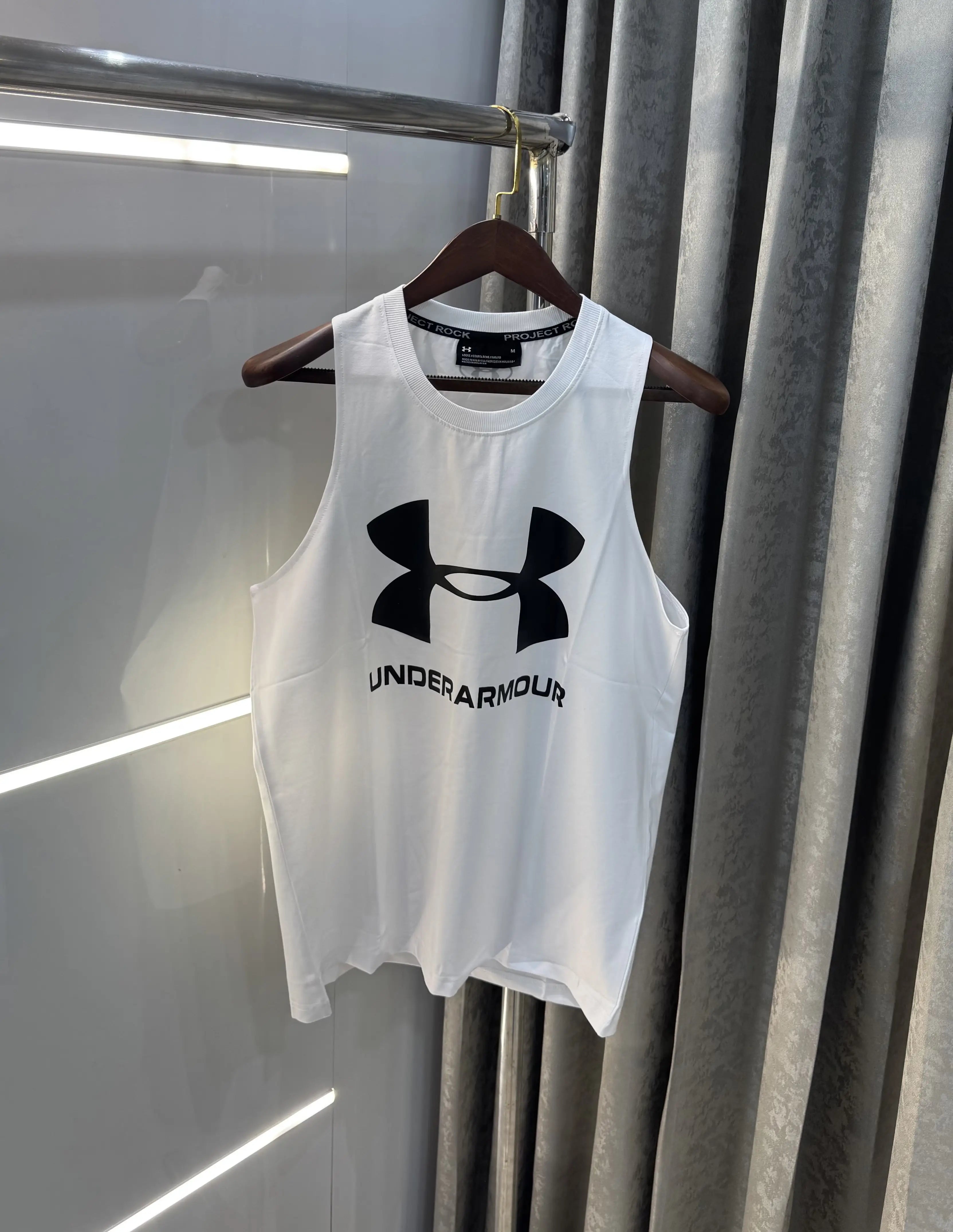 Under Armou r White Logo Print Premium Sando Main image