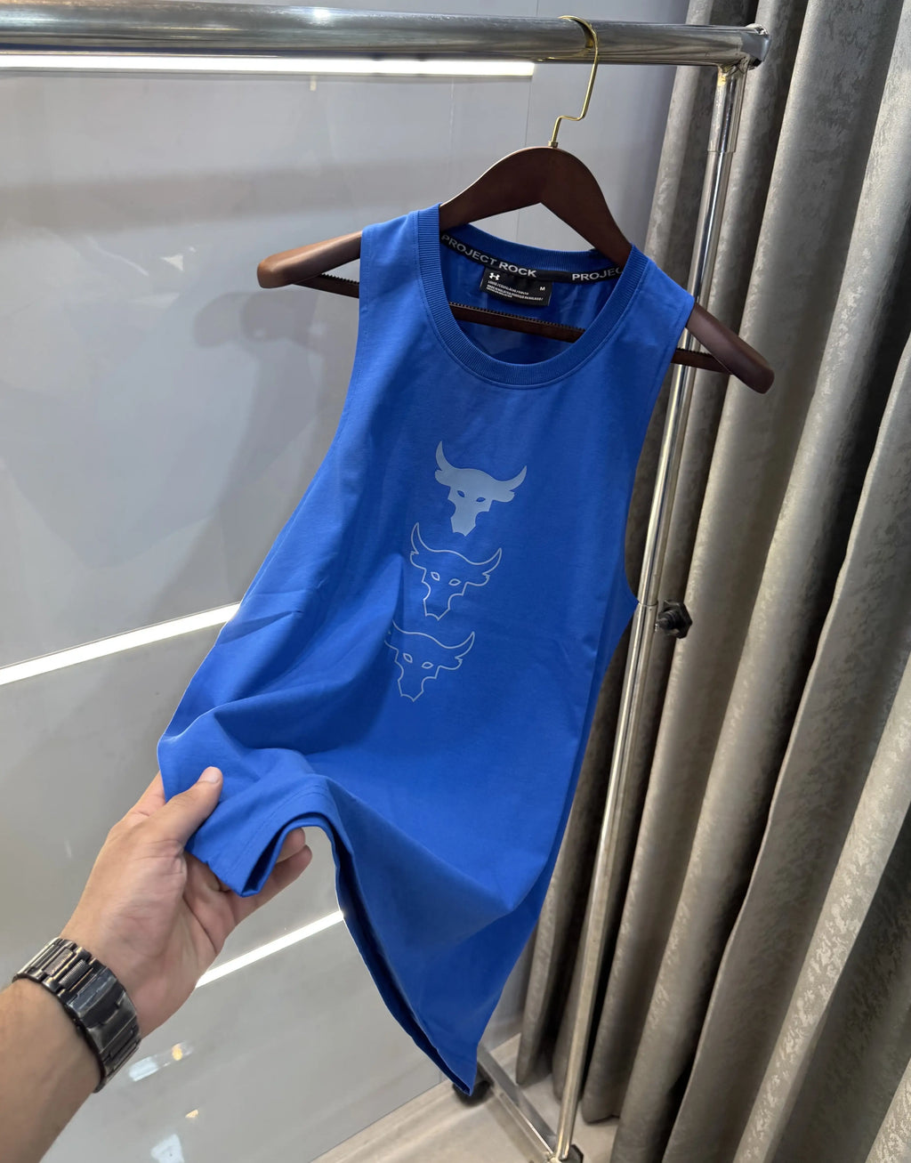 Under Armou r Blue Logo Print Premium Sando