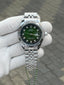 Rolex Date Just Silver Green Diamond
