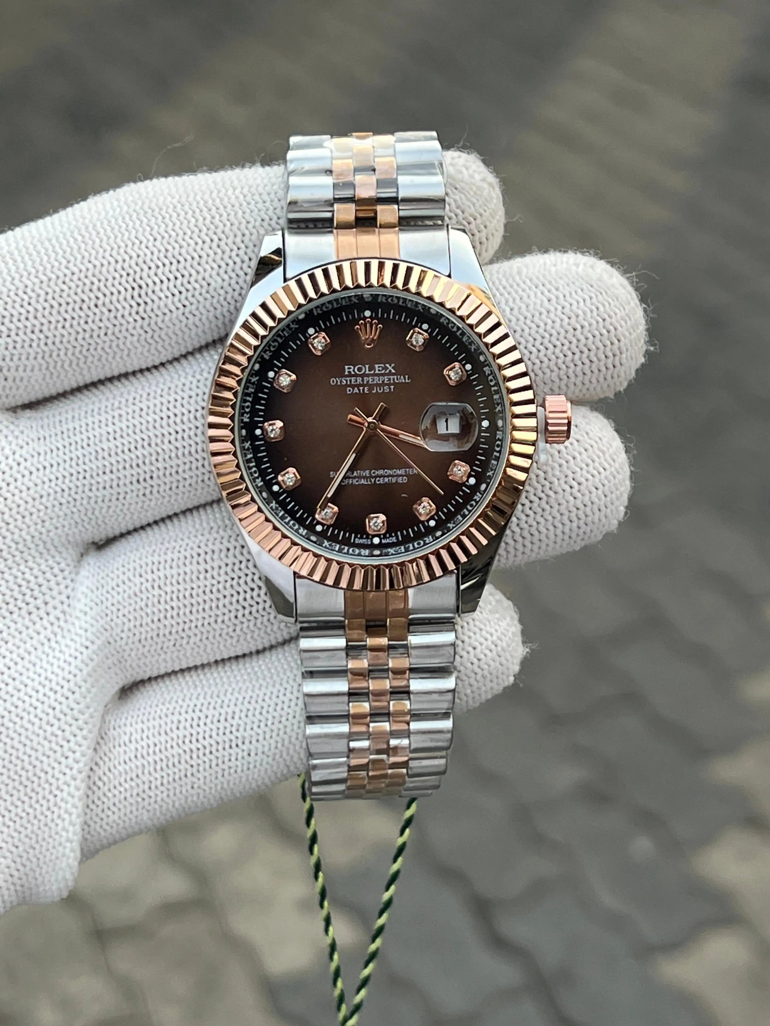 Rolex Date Two Tone Diamond Jubli Chain