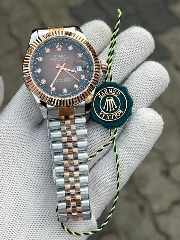 Rolex Date Two Tone Diamond Jubli Chain