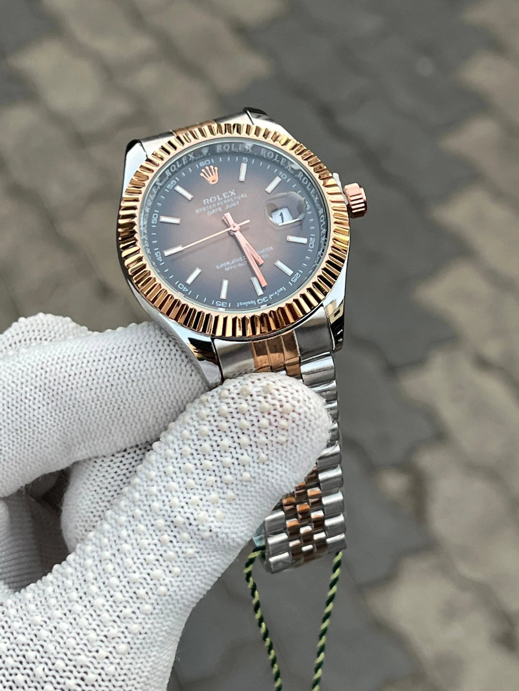 Rolex Date Just Two Tone Brown