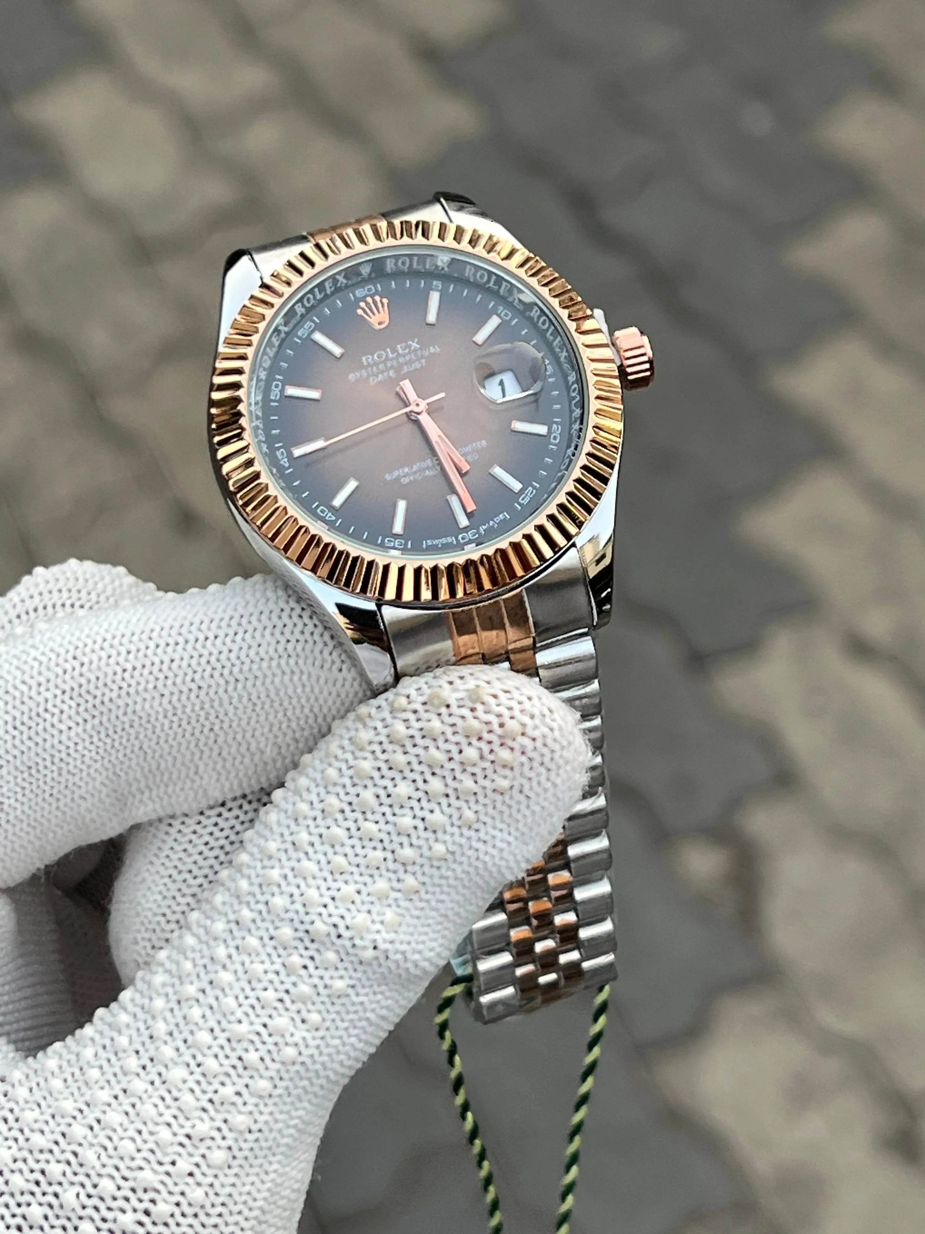 Rolex Date Just Two Tone Brown