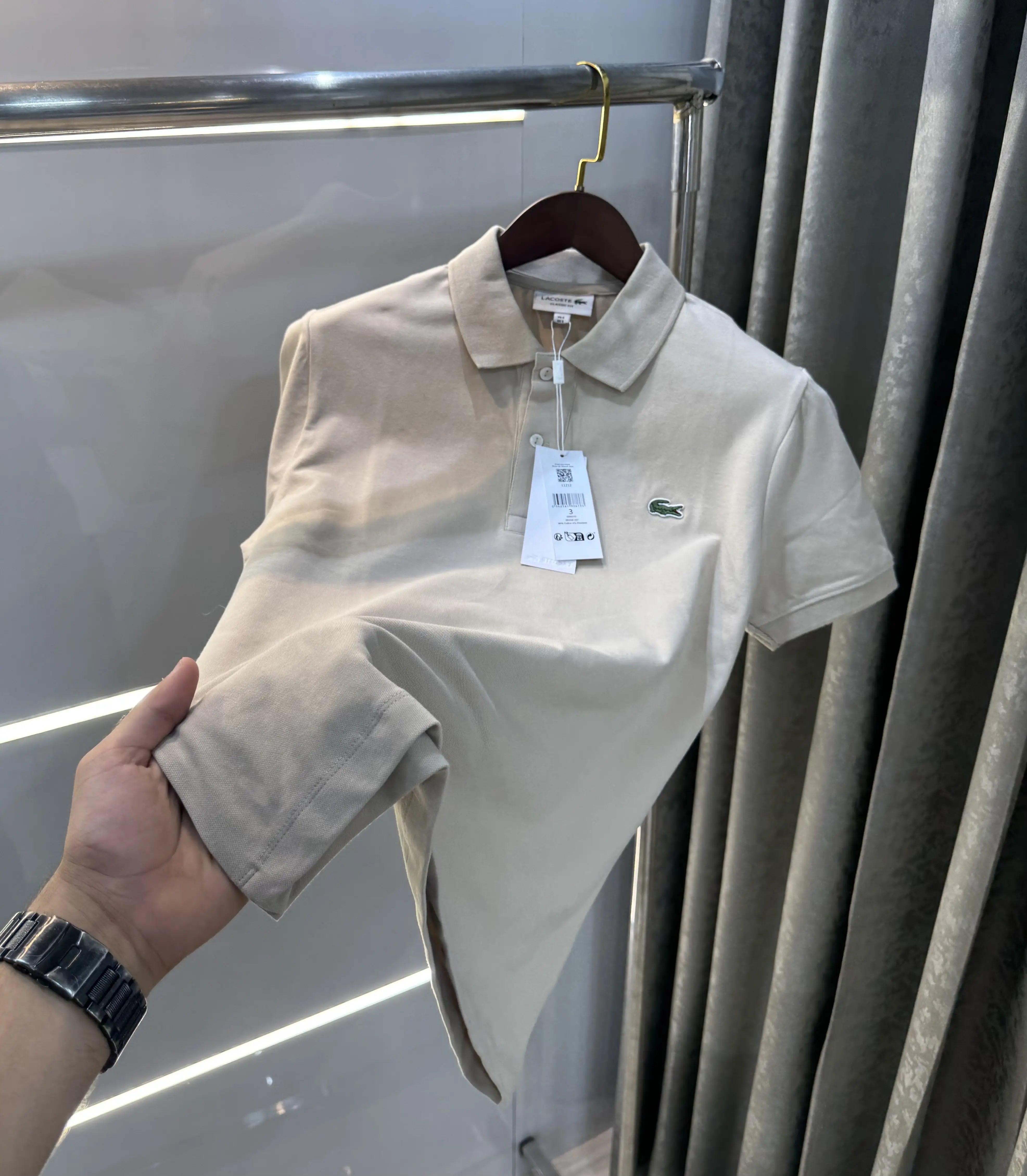 Lacost e Beige Logo Work Premium Polo T-Shirt Secondary image