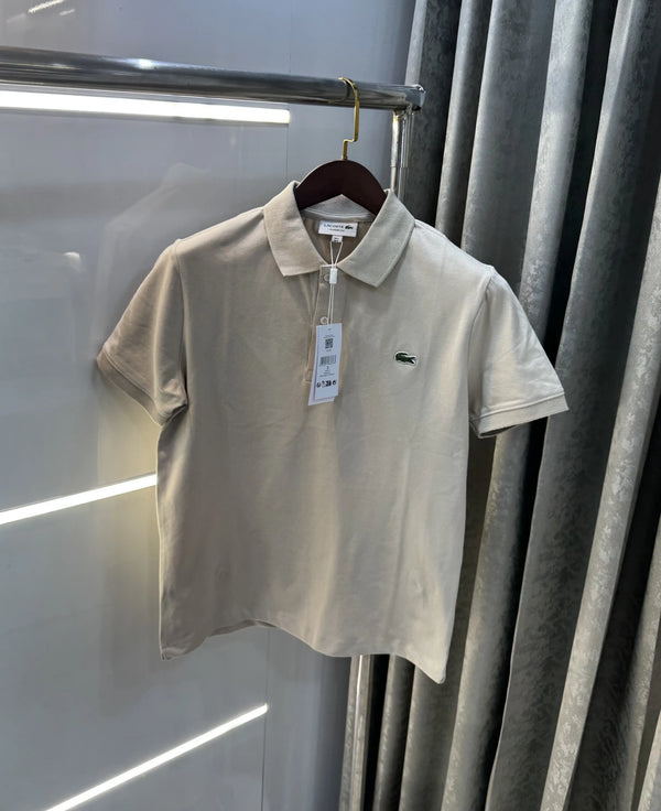 Lacost e Beige Logo Work Premium Polo T-Shirt