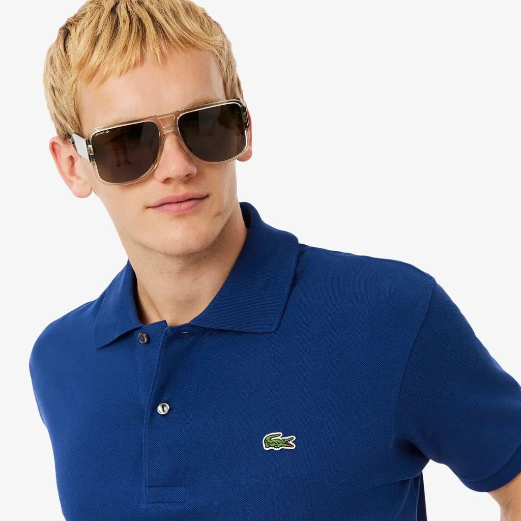 Lacost e Petrol Blue Logo Work Premium Polo T-Shirt