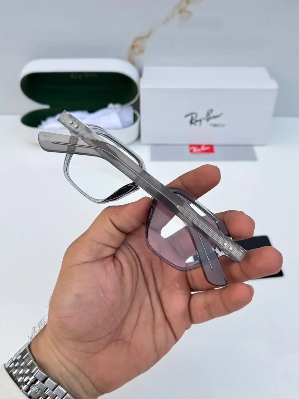 rayban 1115 grey plano