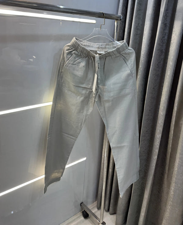 Calvin Klein Grey Premium Linen Trouser
