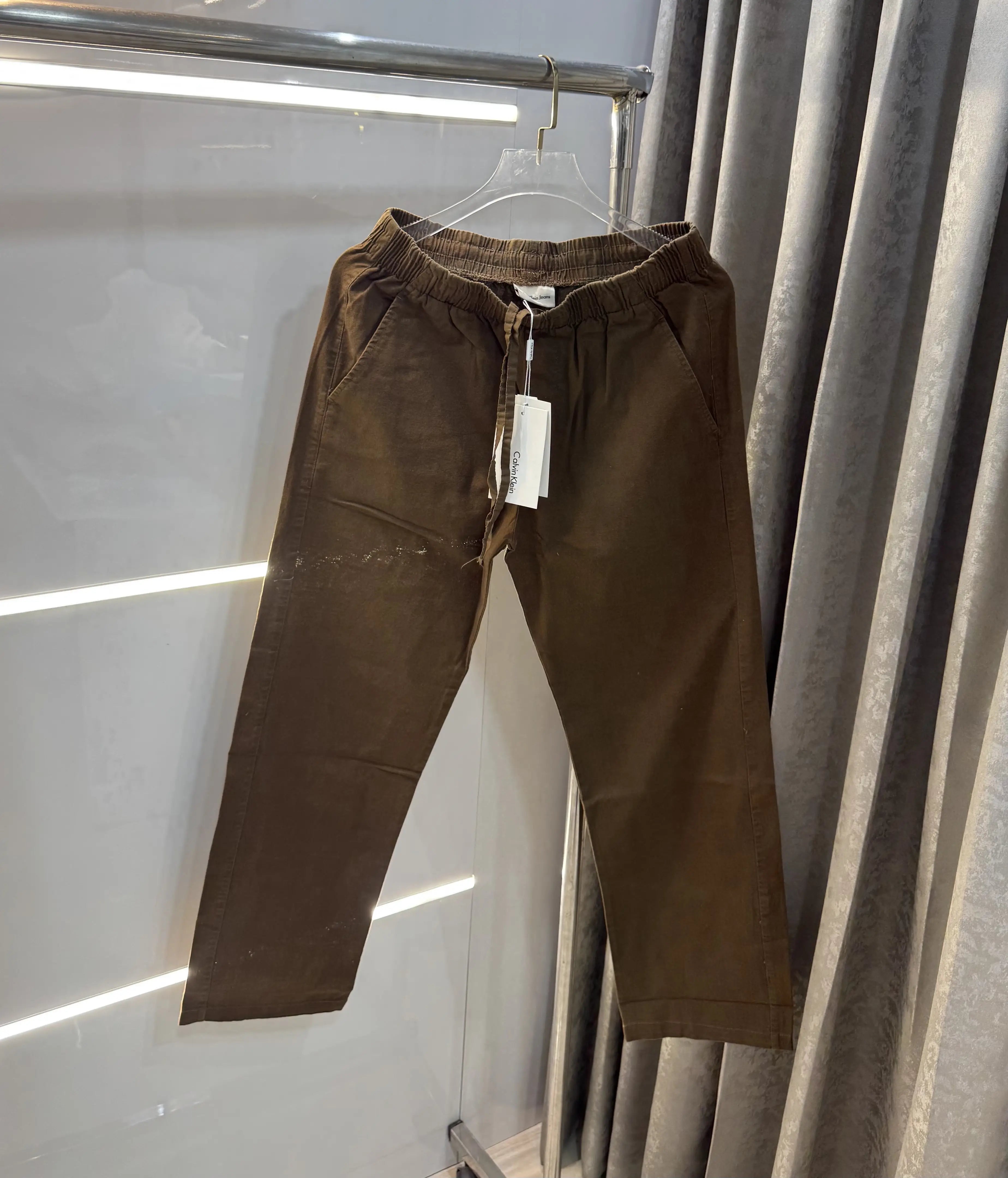 Calvin Klein Brown Premium Linen Trouser Main image
