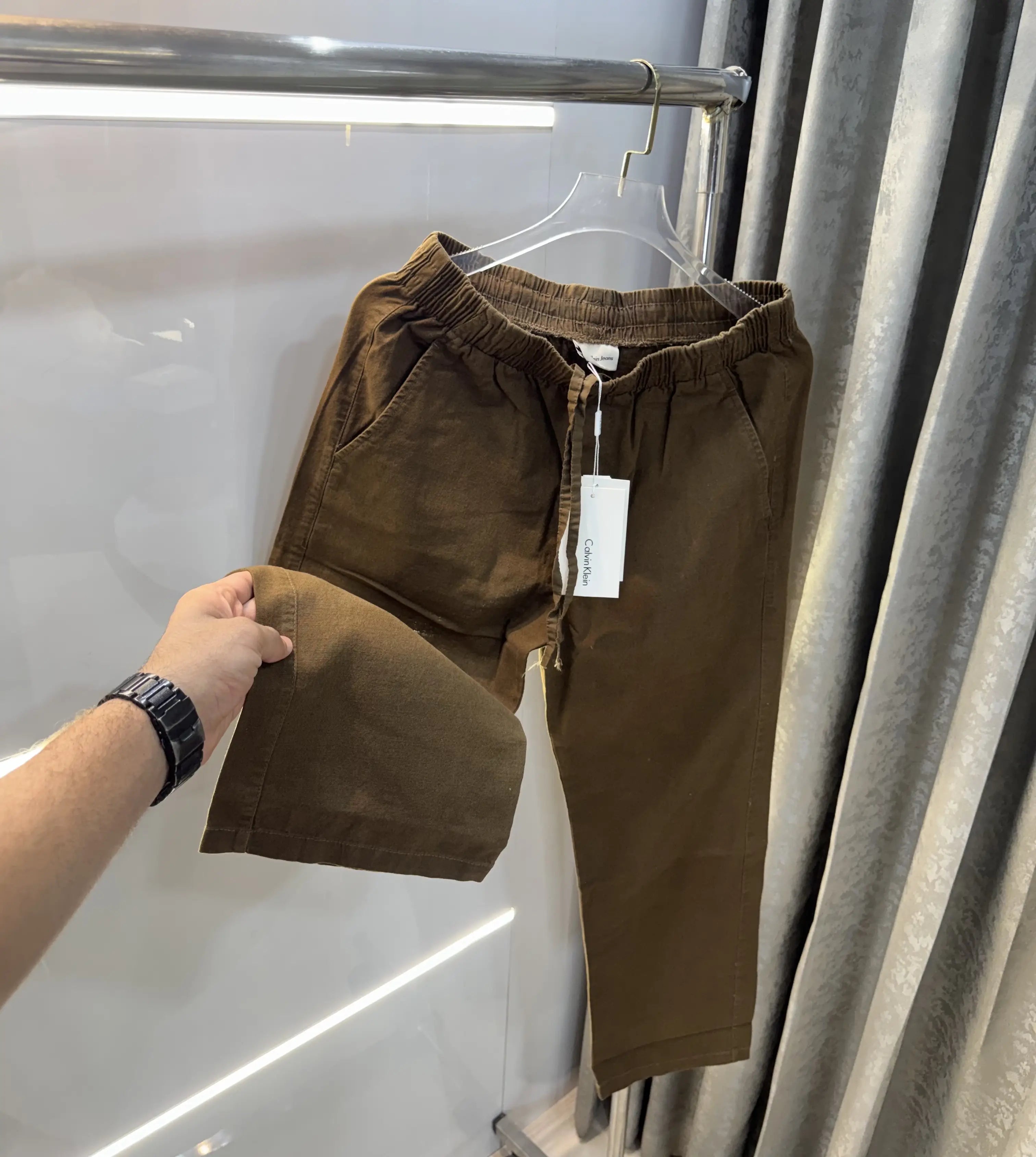 Calvin Klein Brown Premium Linen Trouser Secondary image