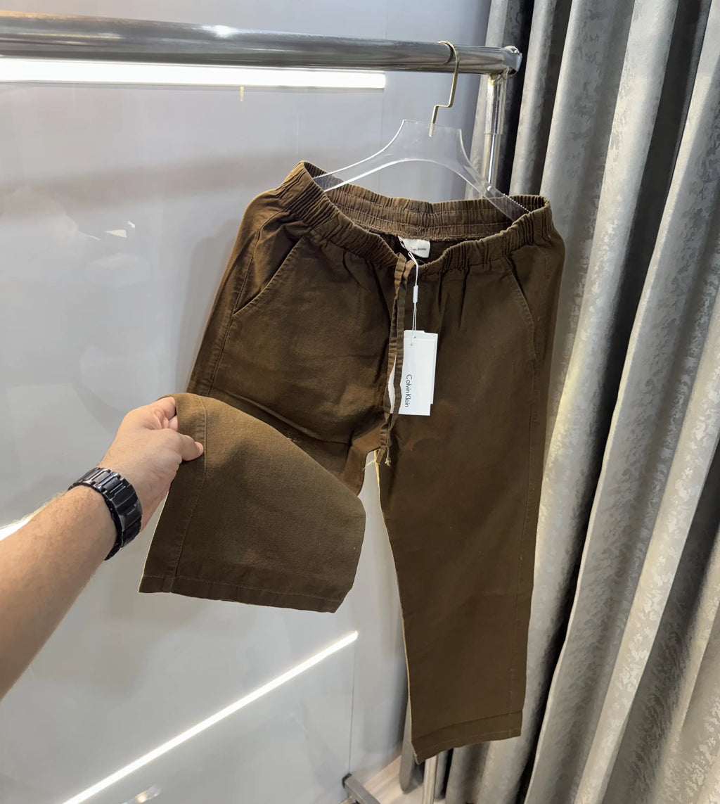 Calvin Klein Brown Premium Linen Trouser
