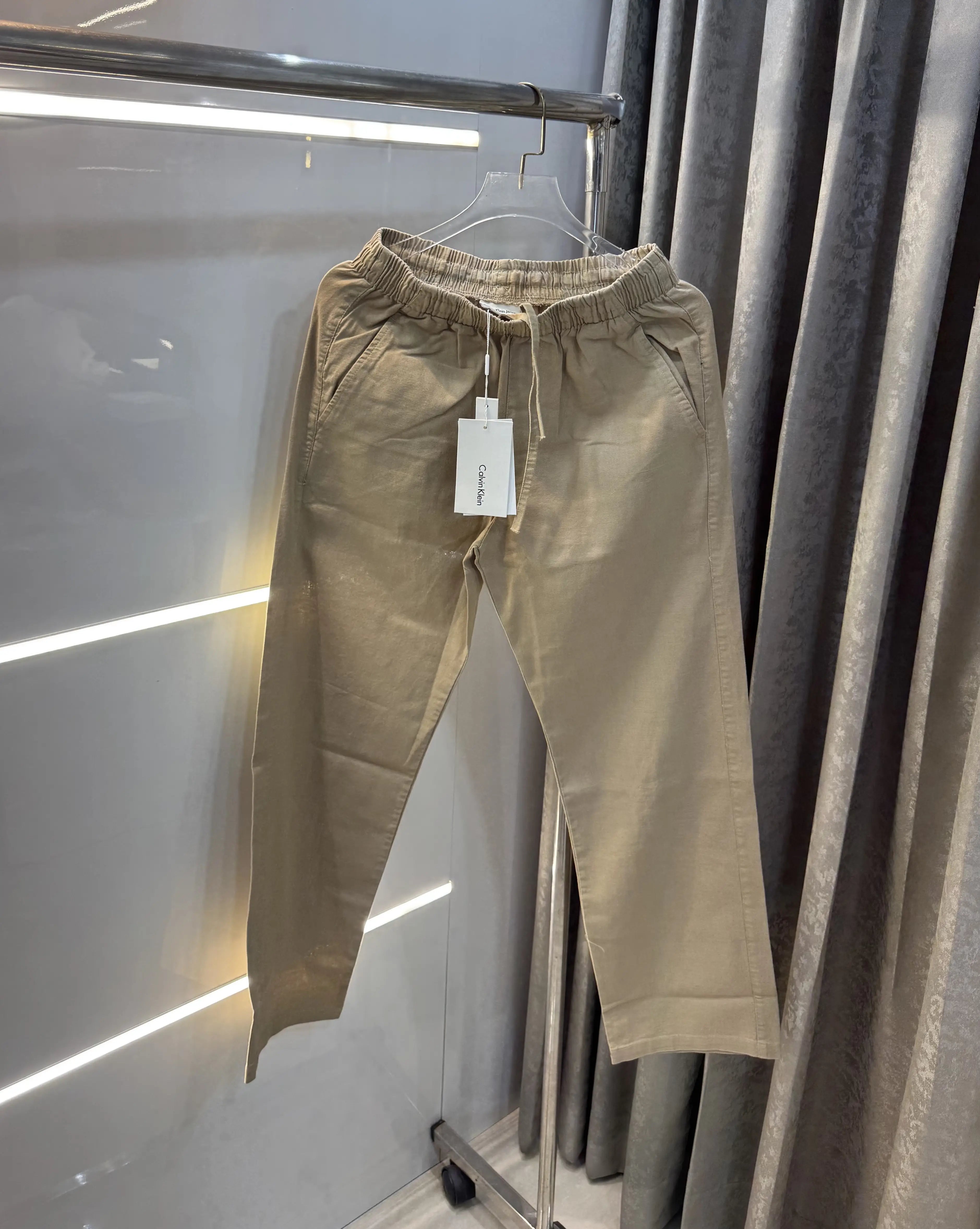 Calvin Klein Beige Premium Linen Trouser Secondary image