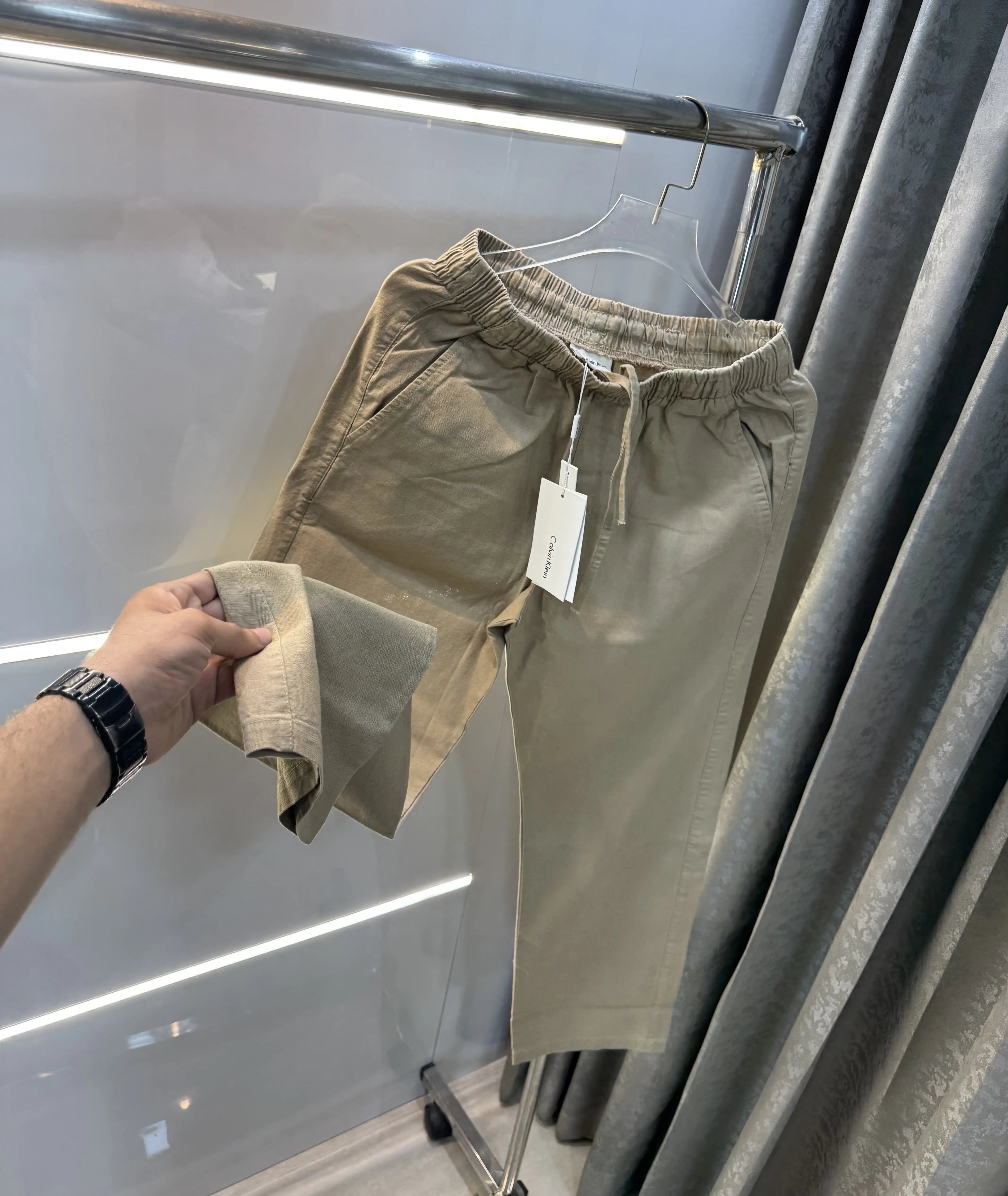 Calvin Klein Beige Premium Linen Trouser Main image