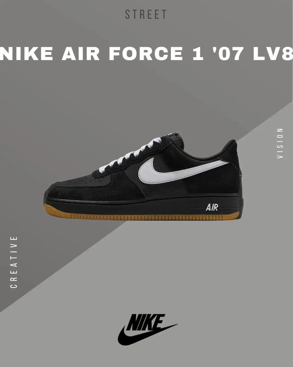 Nike_Airforce 1 07 LV8 Low Black White Gum Shoes