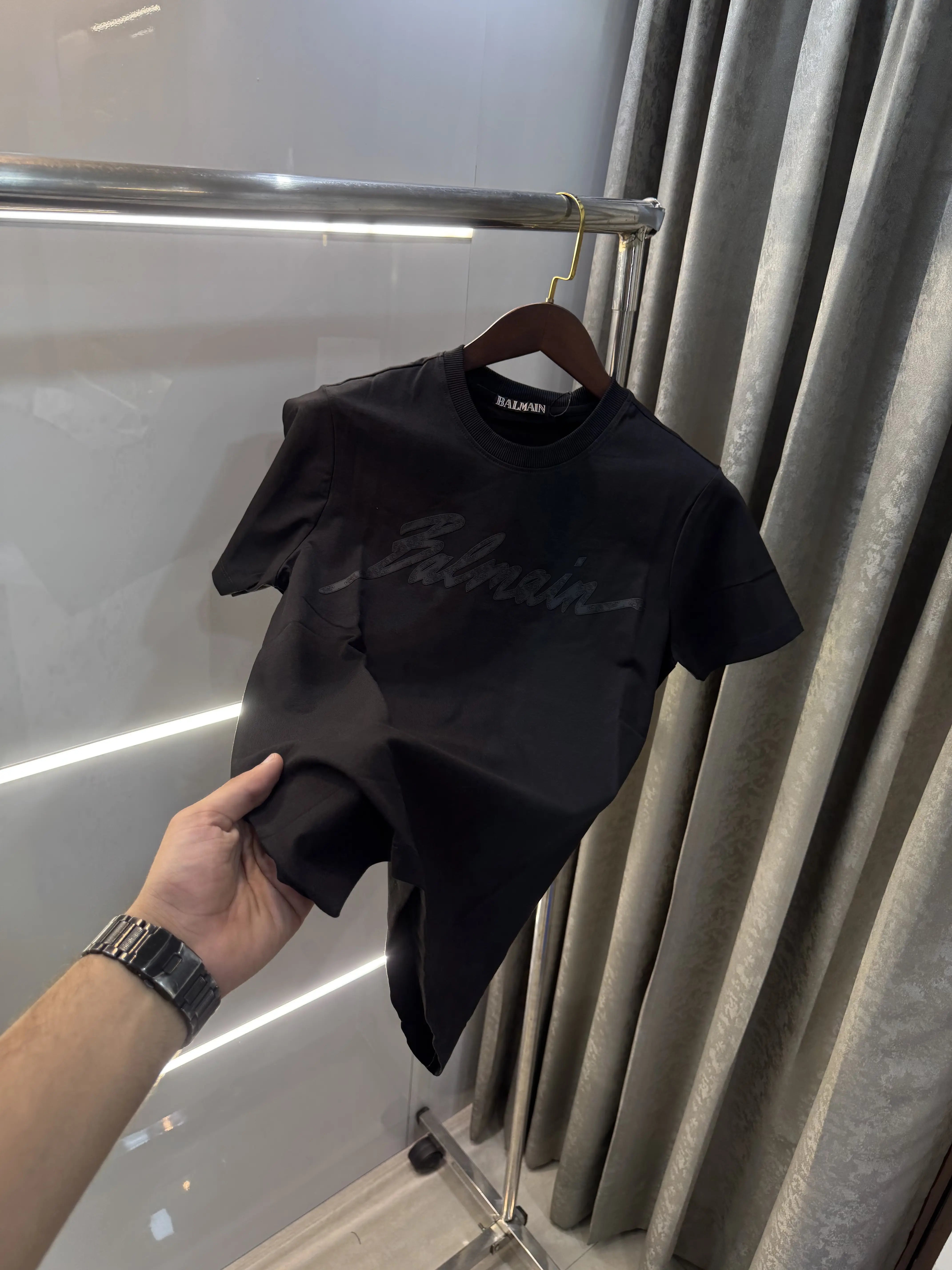 Balmain Paris Black D Logo Work Premium T-Shirt Main image