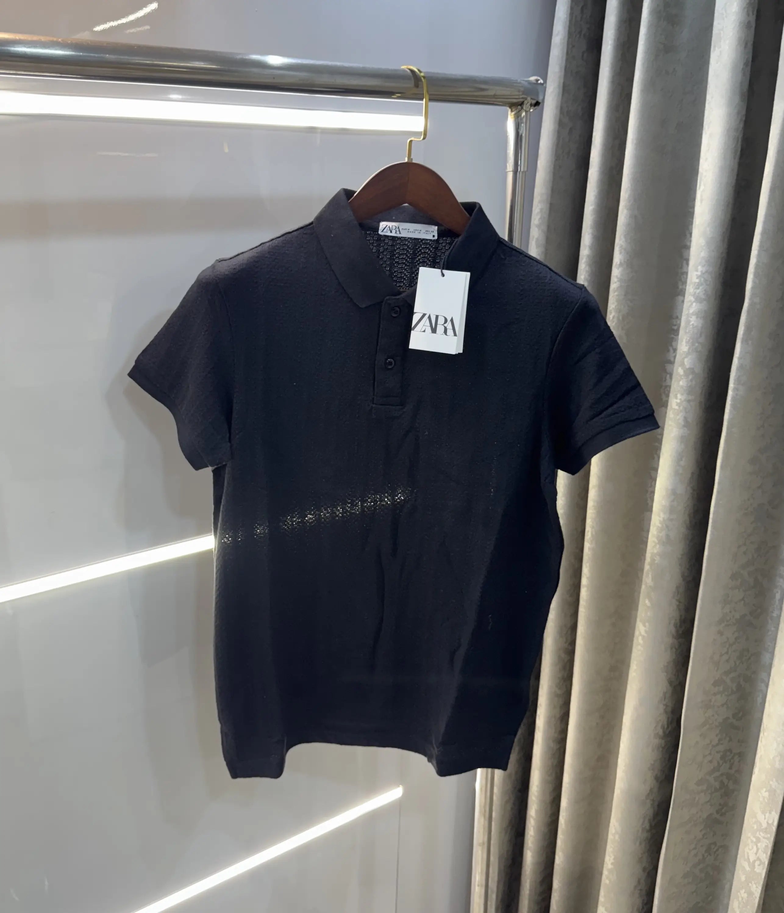 Zar a Black Premium Knitted Polo T-shirt Secondary image