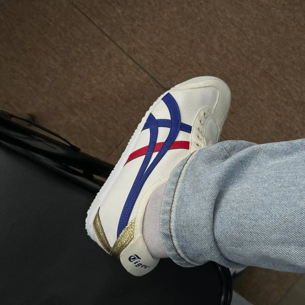 Onitsuka Tiger Mexico 66 Slip On White Blue Red 7A Premium Mens Sneakers D-2097