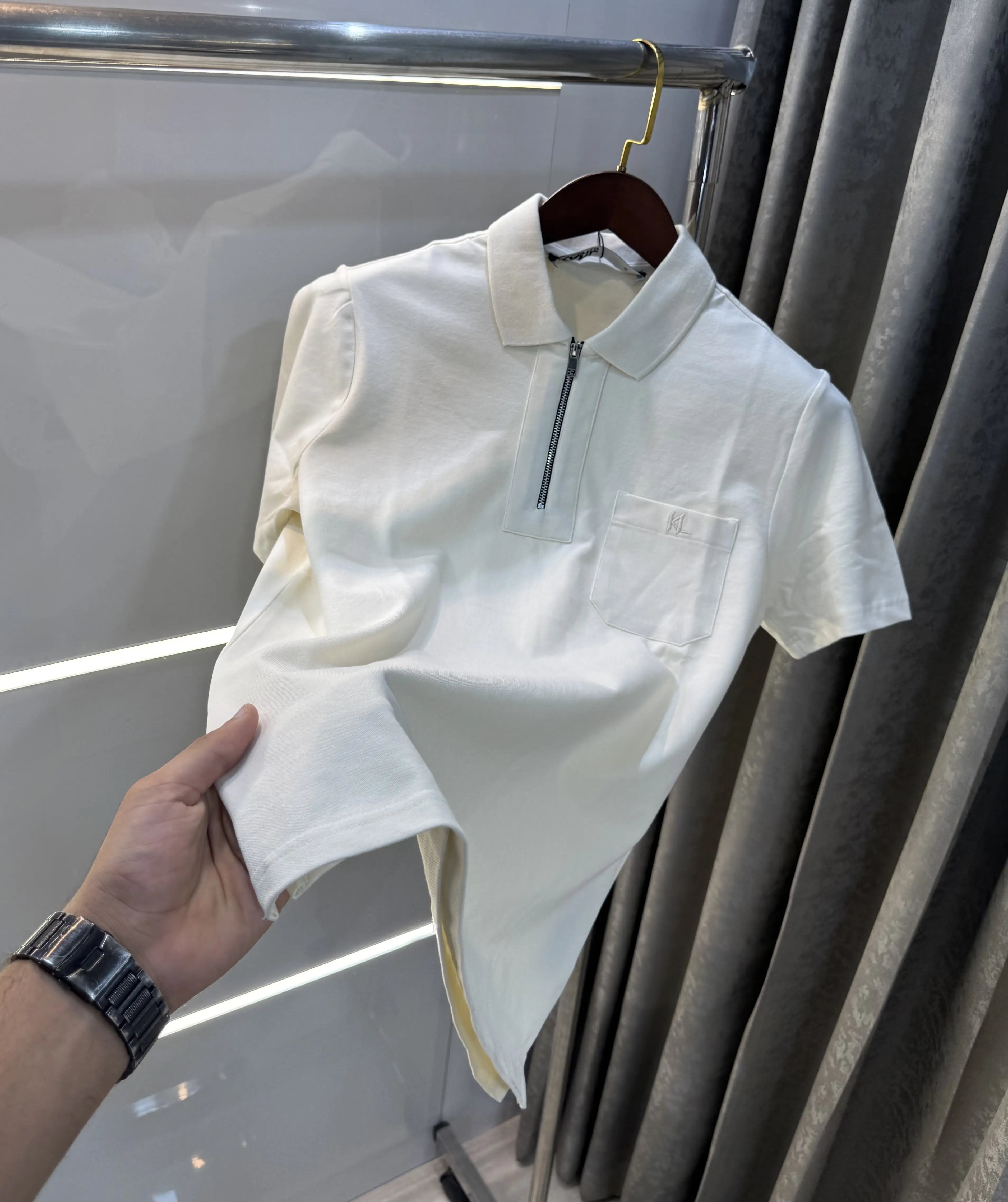 Kar l Lagerfled Cream Imported Polo T-Shirt Main image