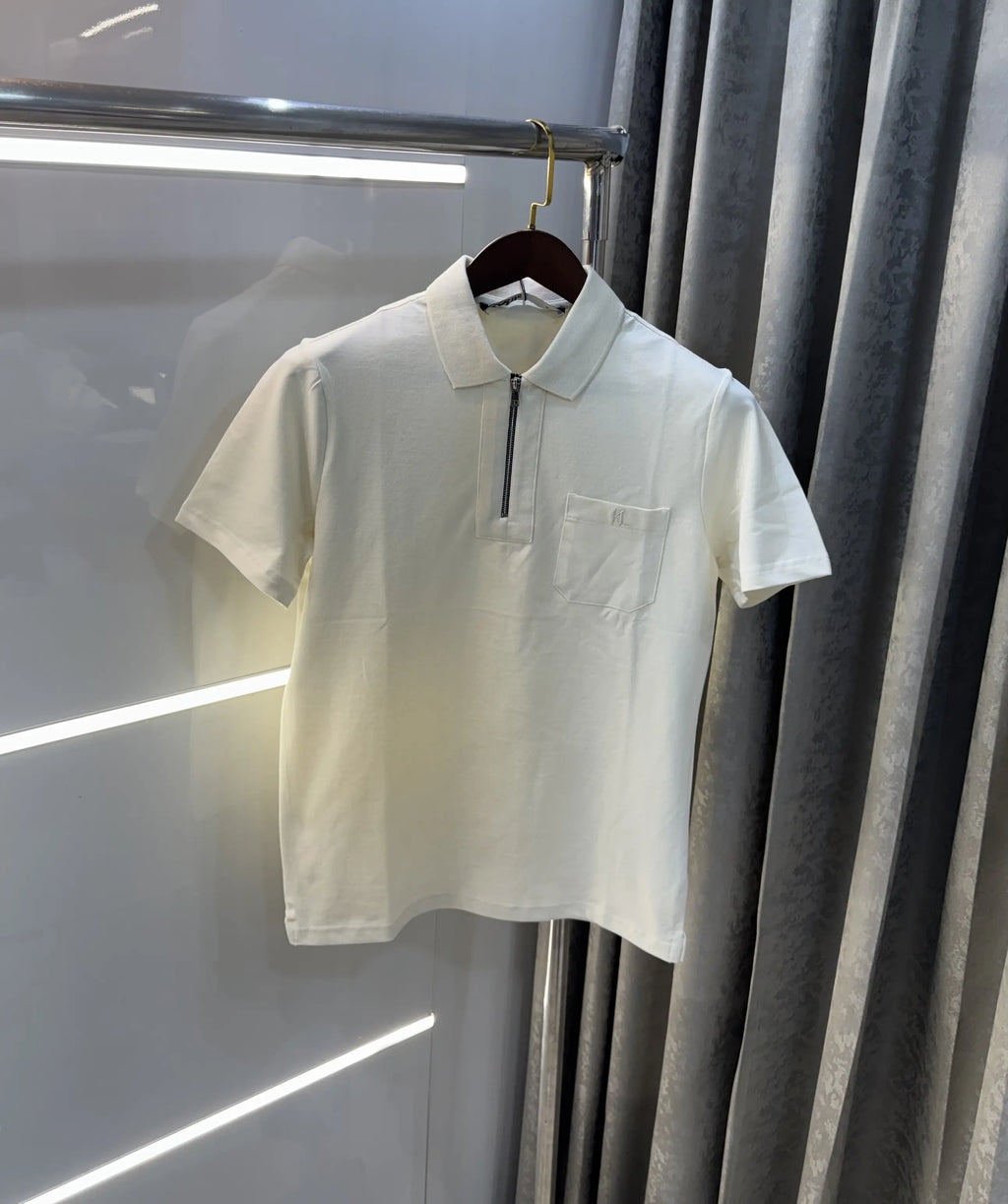 Kar l Lagerfled Cream Imported Polo T-Shirt